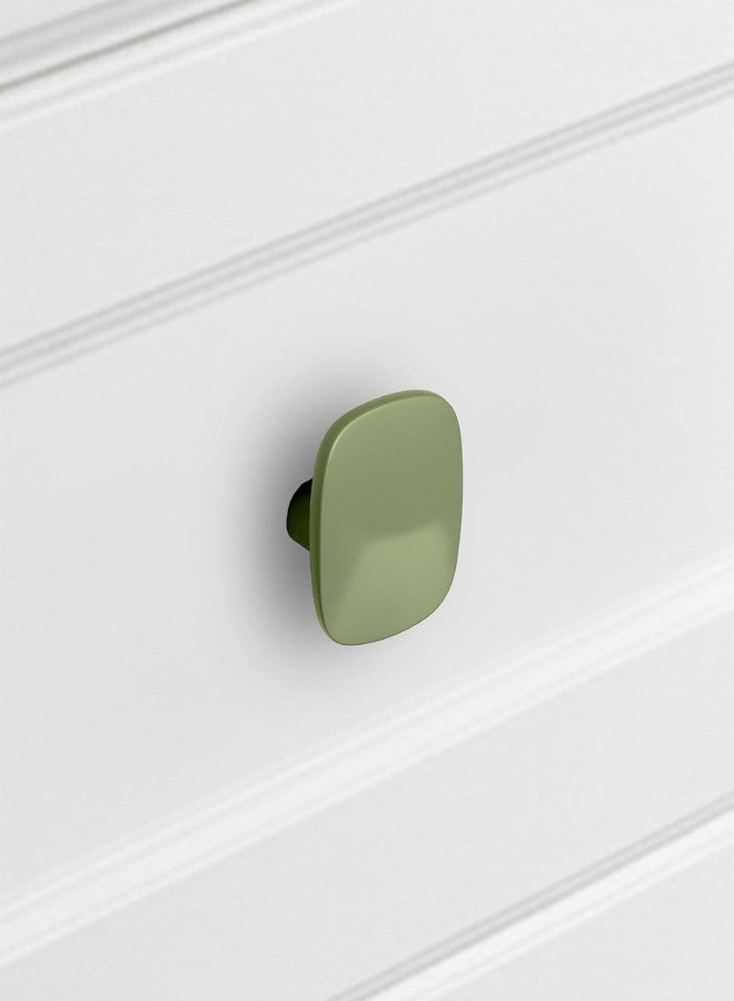 Fittingo Graphite Green Cube Shape Drawer Knob for Wardrobe/Cabinet Handle Knob/Decorative Knob and Pulls/Door Hardware (Zinc Alloy) Pack of 10 - Image 1